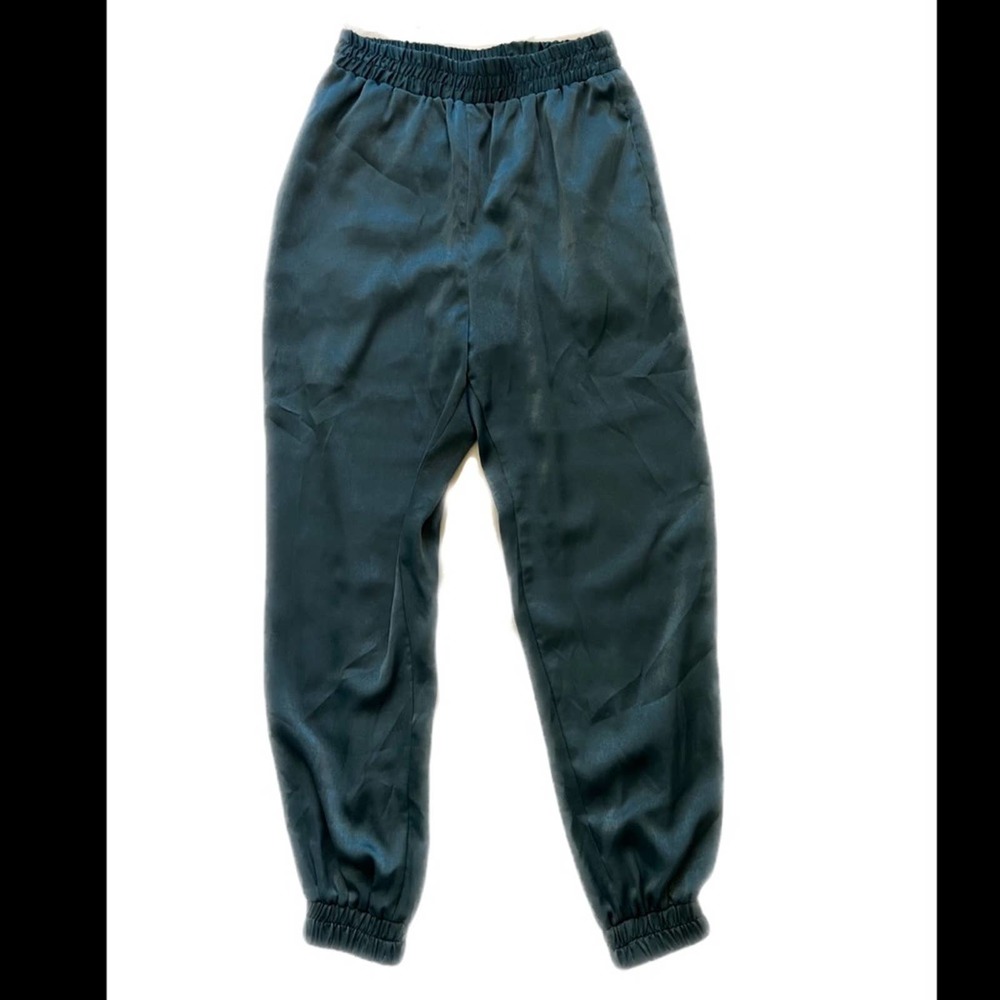 Zara Green Blue Satin Pants Size Small - Highwaisted